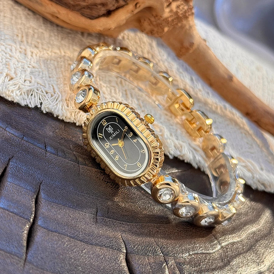 Oval Diamond Bracelet Quartz Watch