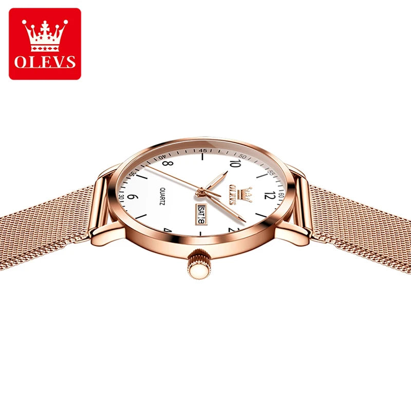 OLEVS Crystal Milanese Steel Watch