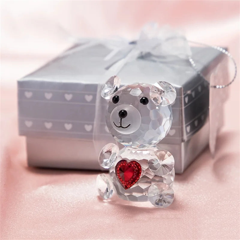 Crystal Bear Rose Gift Box Valentine