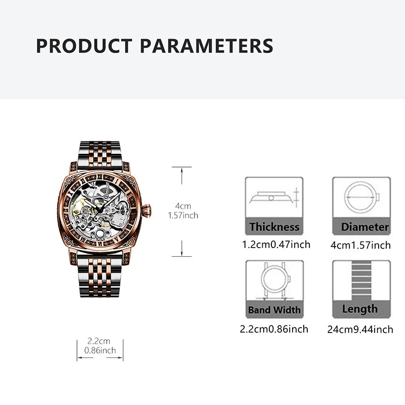 Pentagram Rose Gold Mechanical Watch