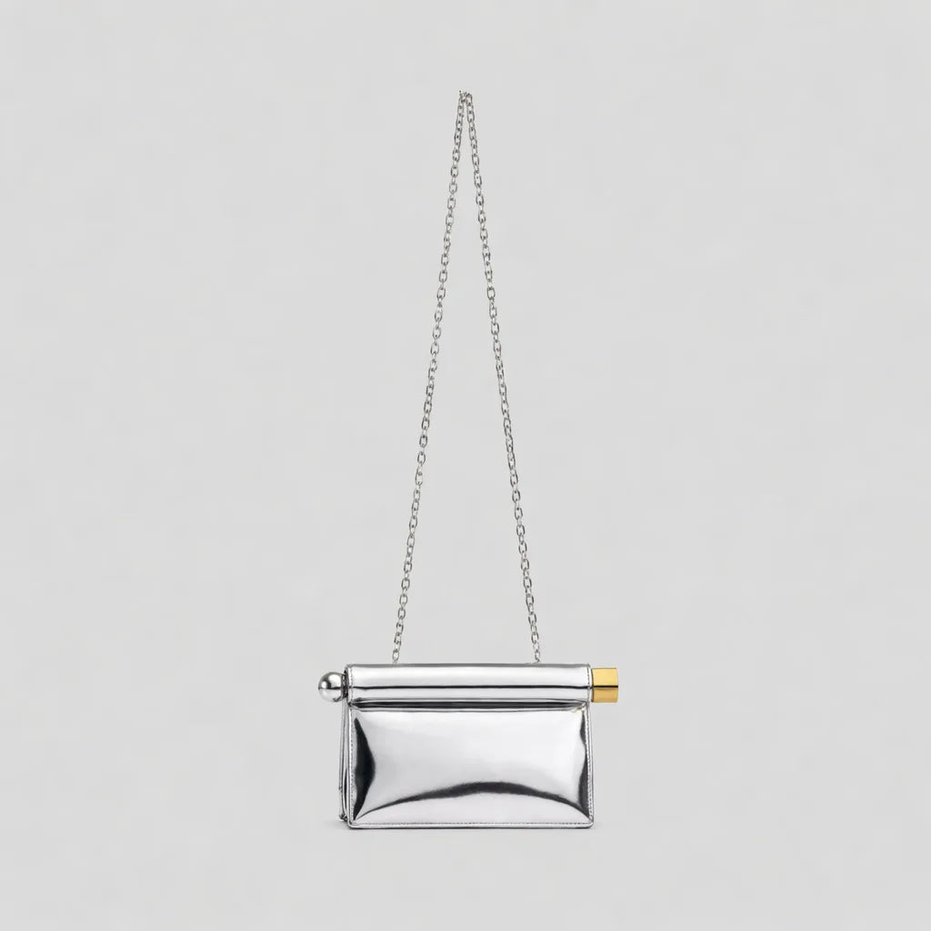 Women's Metal Clutch Prom Crossbody Bag