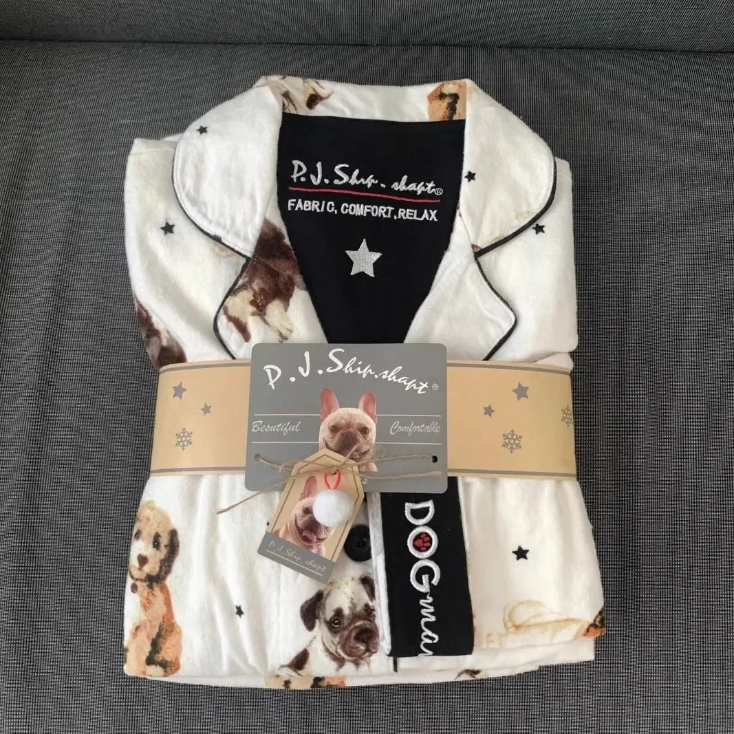 Cartoon Print Cotton Pajama Set