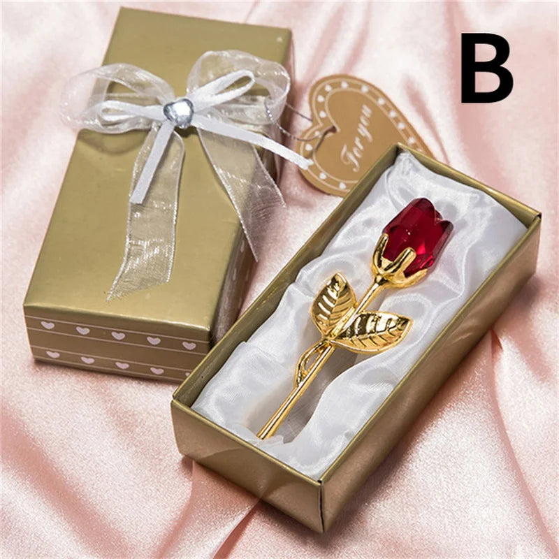 Crystal Glass Rose Ornament