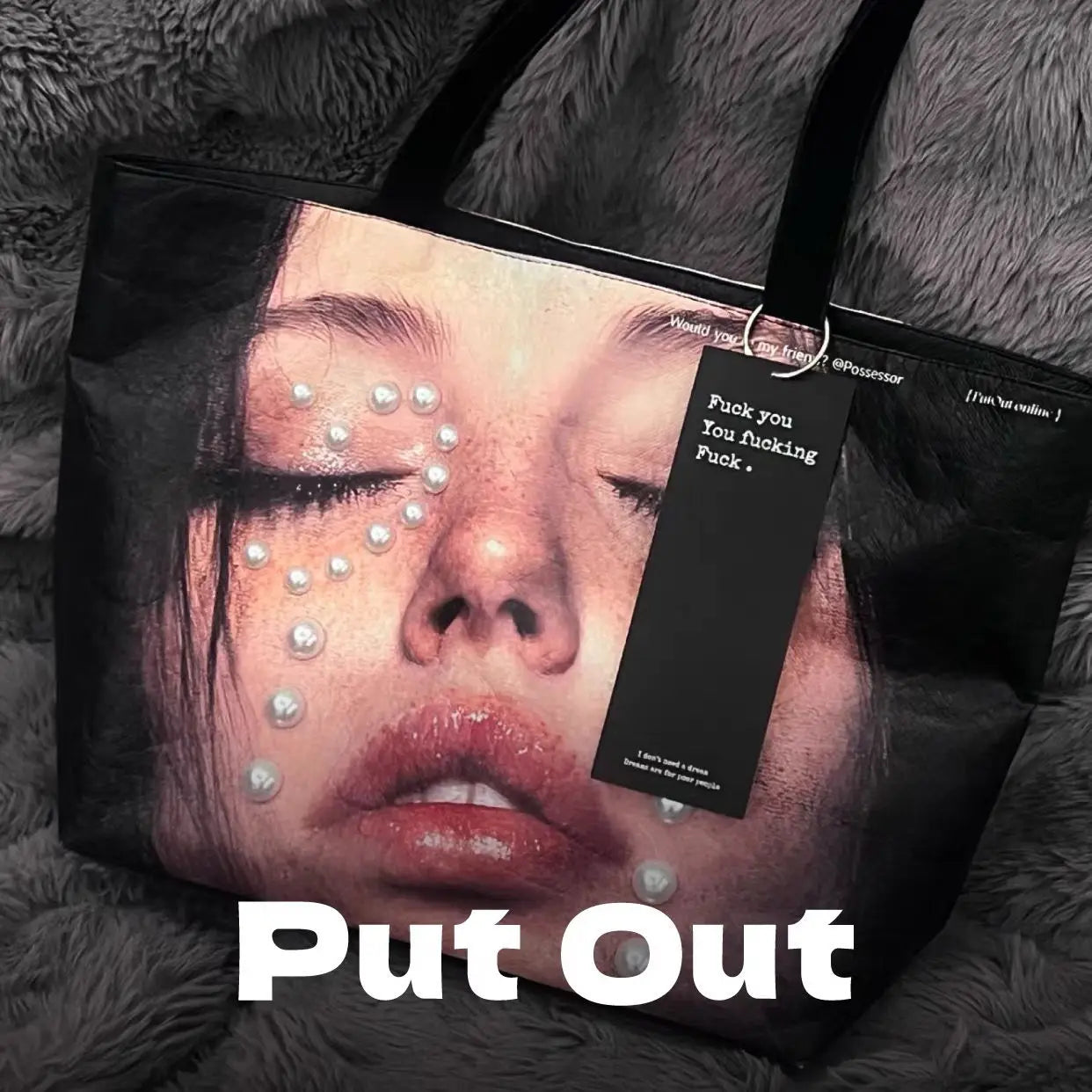 Face Print Large Tote Bag