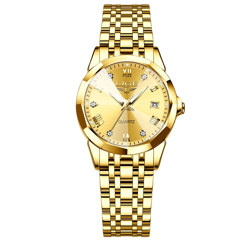 LIGE Luminous Date Steel Watch