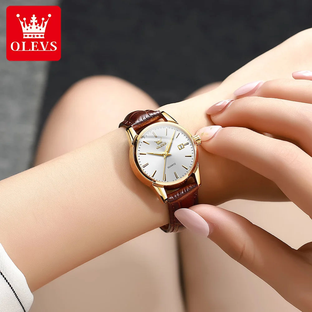OLEVS Women's Waterproof Dual Calendar Watch