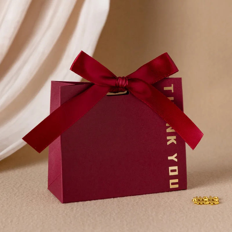 Thank You Gift Box Bow Ribbon Party 10 Pcs