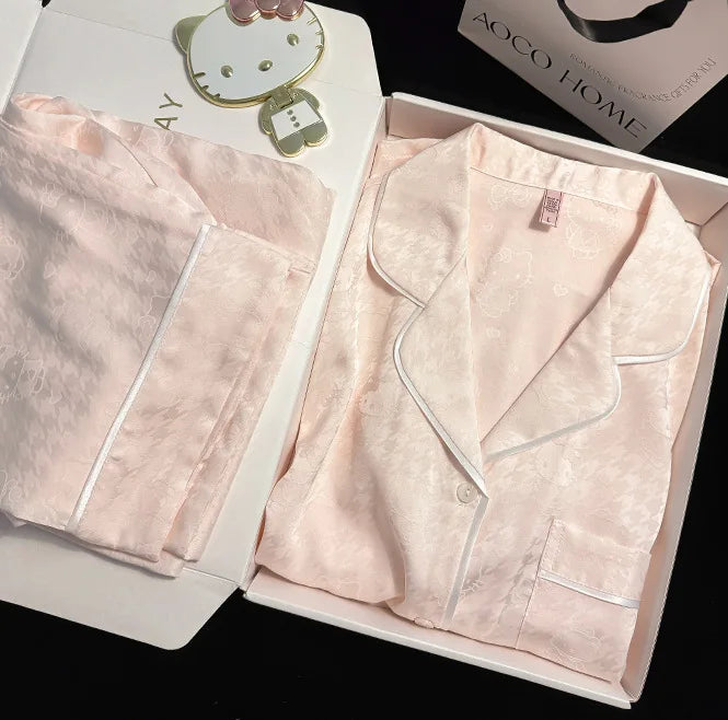 Women's Ice Silk Cute Pajama Set