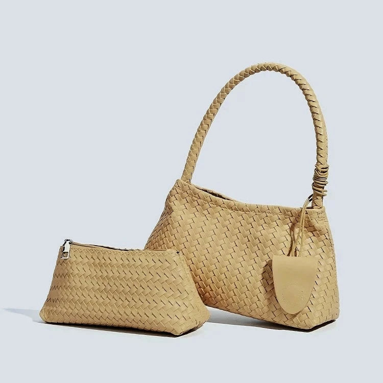 Woven Bucket Shoulder Bag