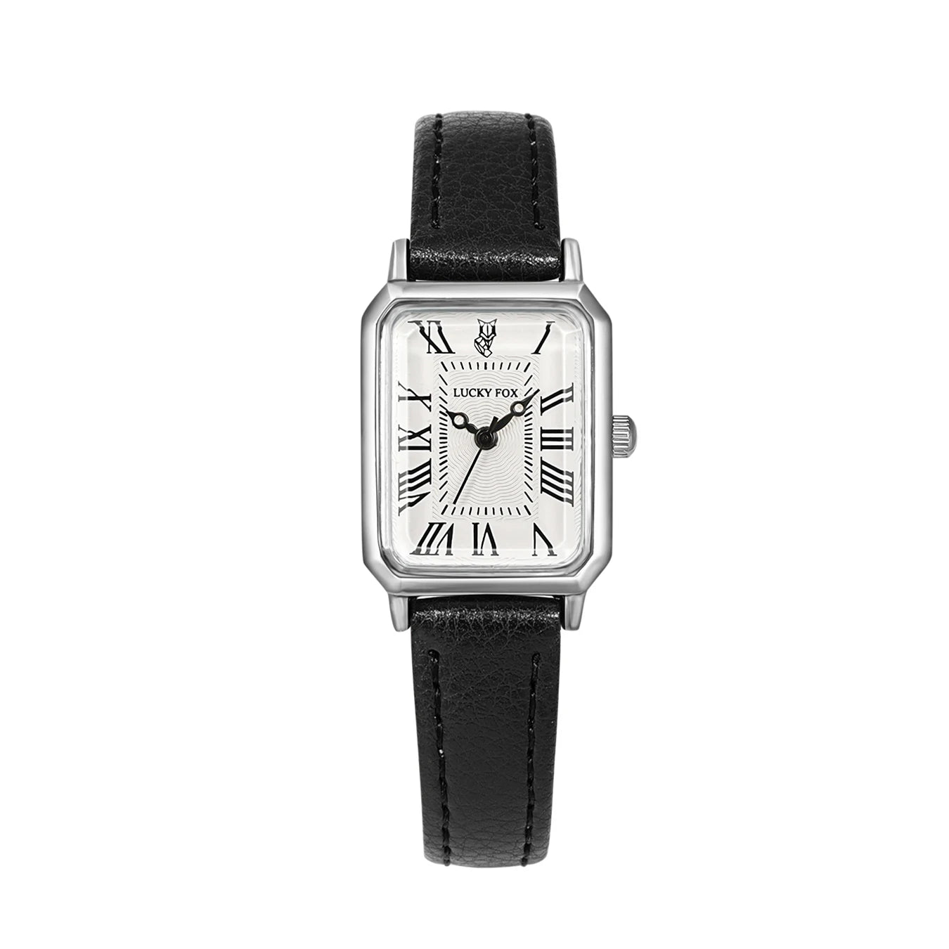 Women's Rectangle Roman Dial Leather Quartz Watch