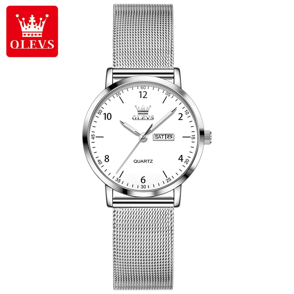 OLEVS Crystal Milanese Steel Watch