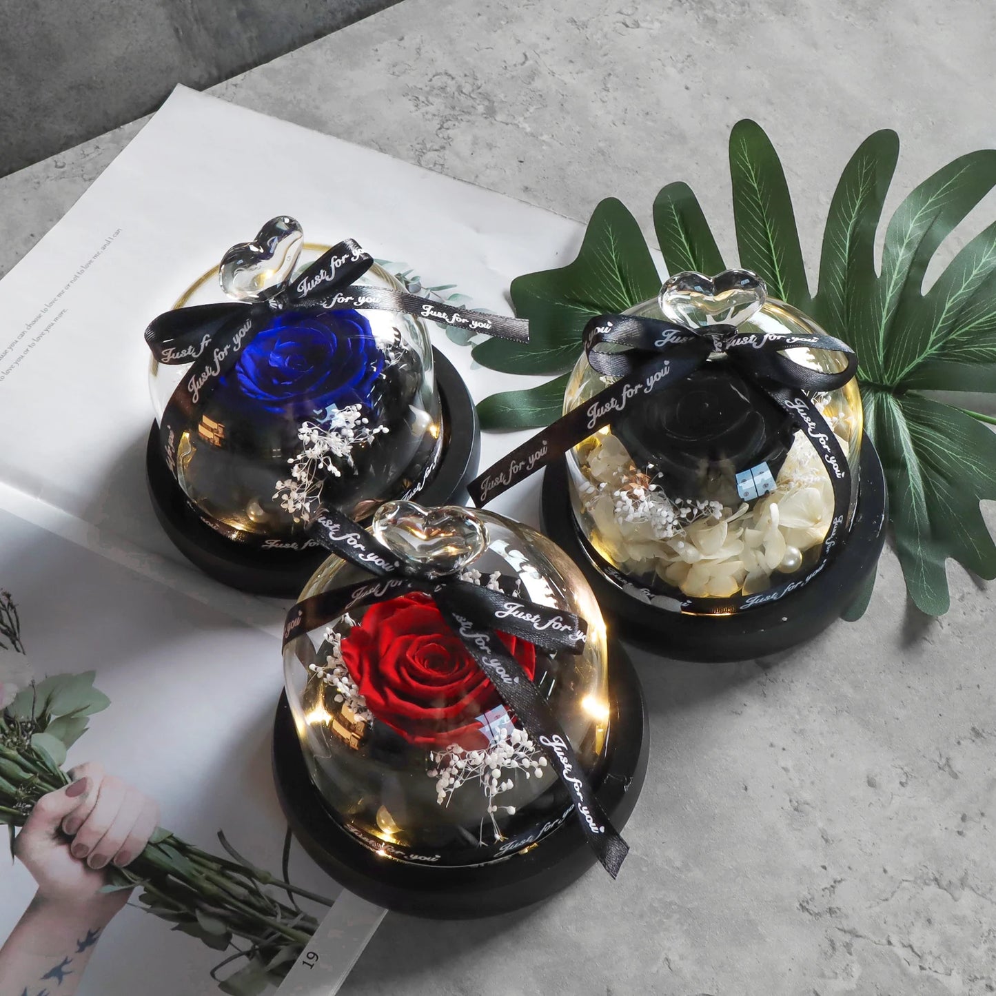 Eternal Rose Glass Dome LED Light Gift