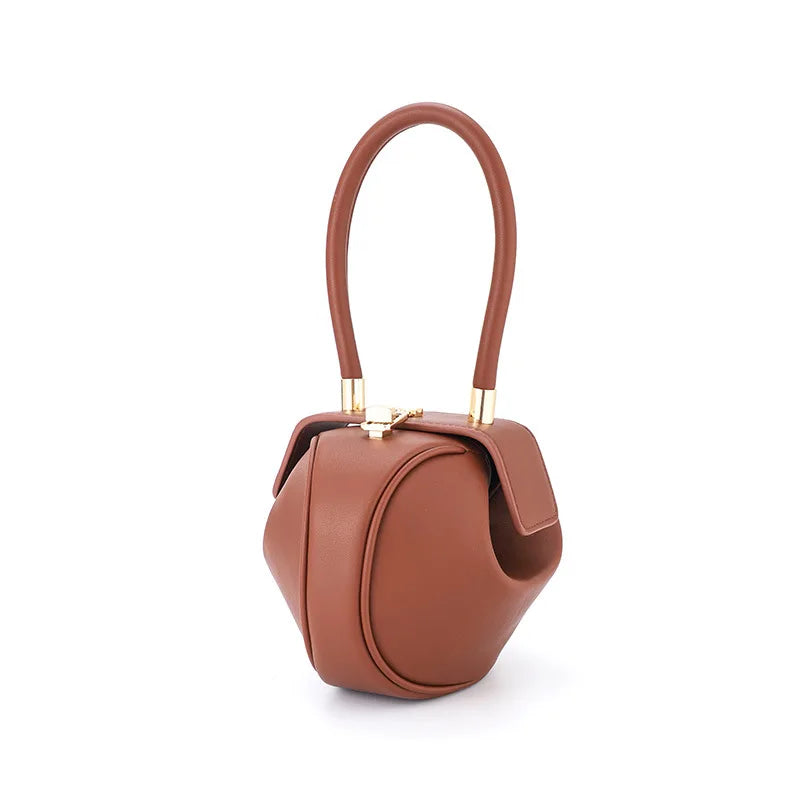 Women's PU Leather Mini Bowling Armpit Bag