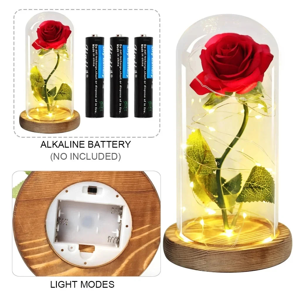 Eternal Rose LED Glass Dome Wedding Gift