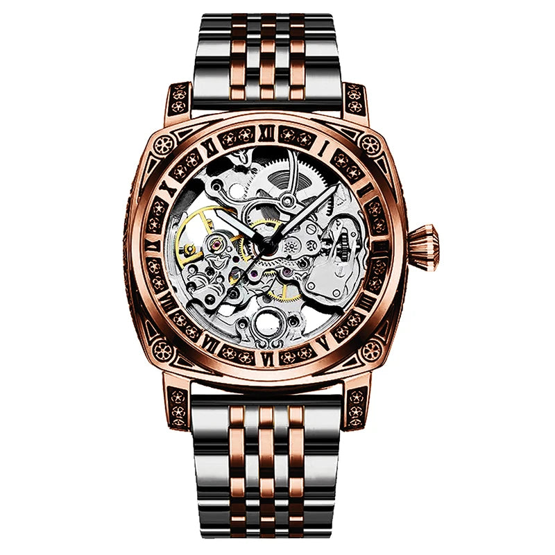 Pentagram Rose Gold Mechanical Watch