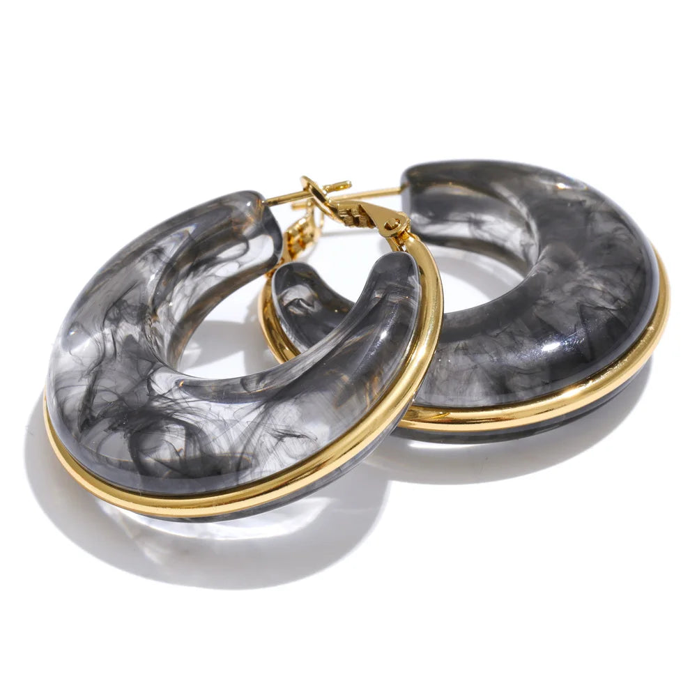 Chunky Acrylic Hoop Earrings