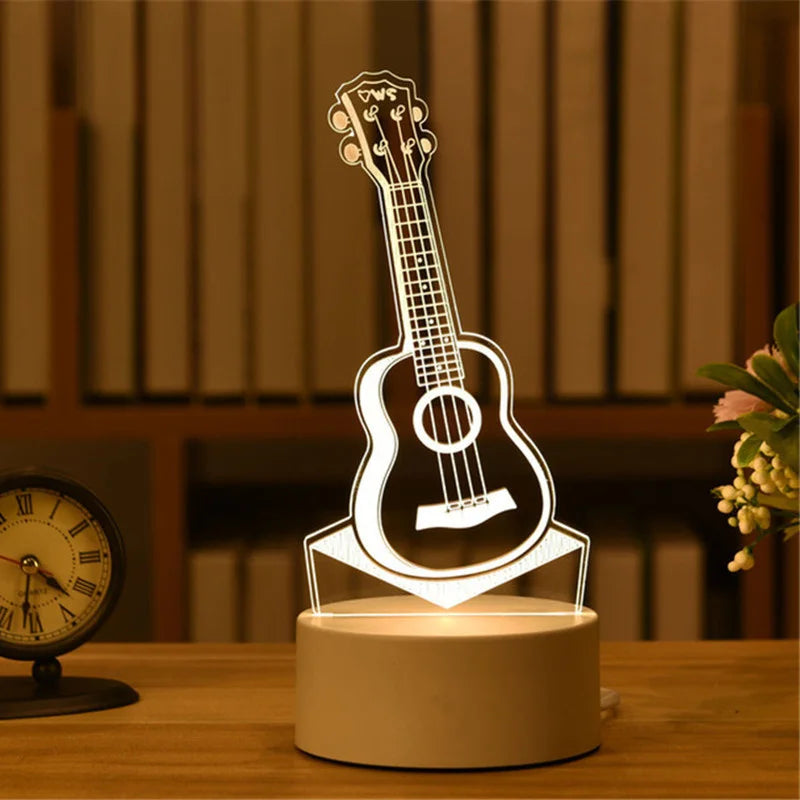 Personalized 3D LED Night Light USB Decor