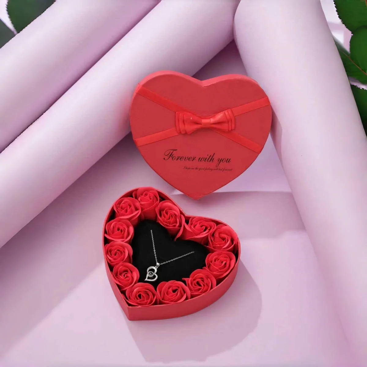 Artificial Rose Gift Box Bear Valentine