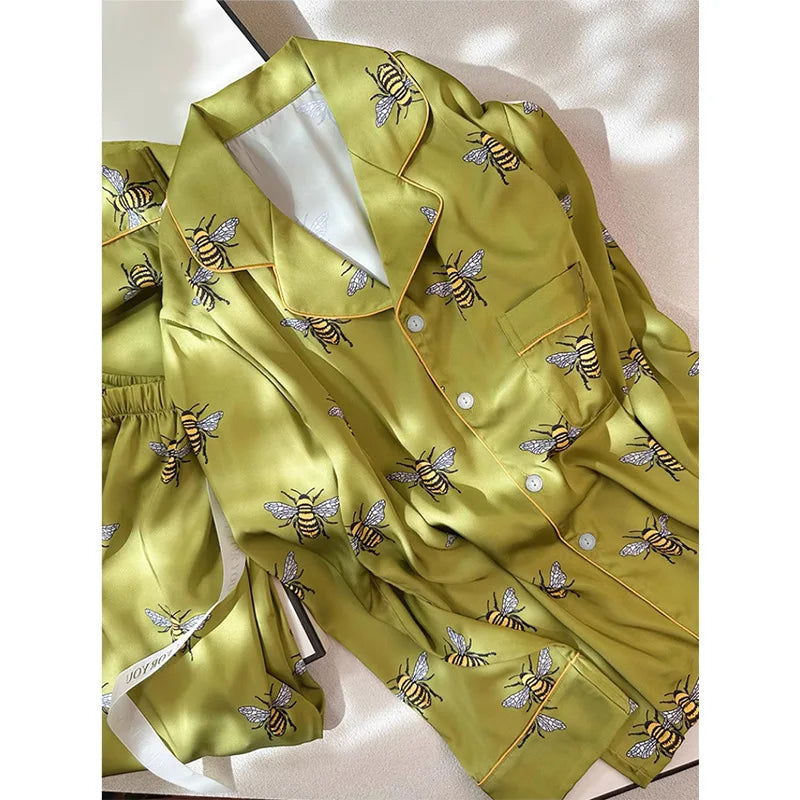 Print Satin Women Pajama Set