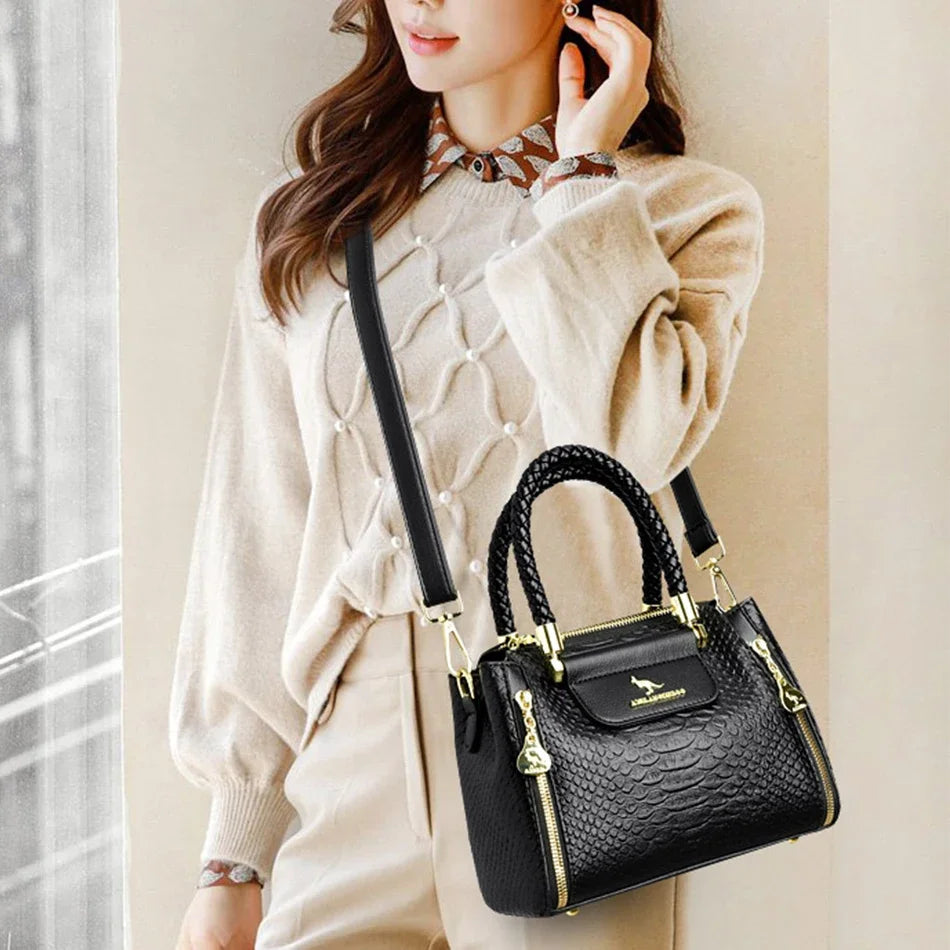 Women's Soft Leather Crossbody Messenger Bag
