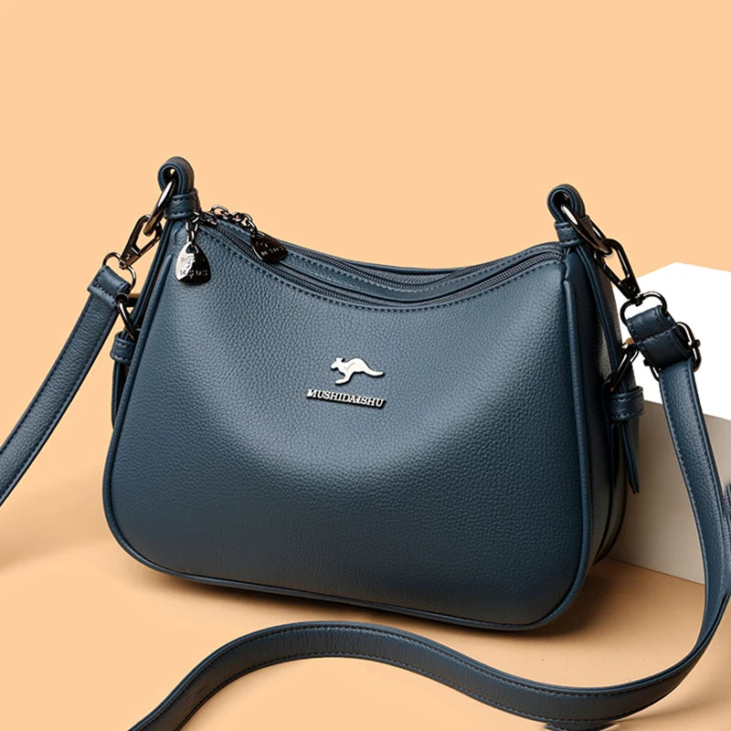 Women's Retro Minimalist Leather Crossbody Bag