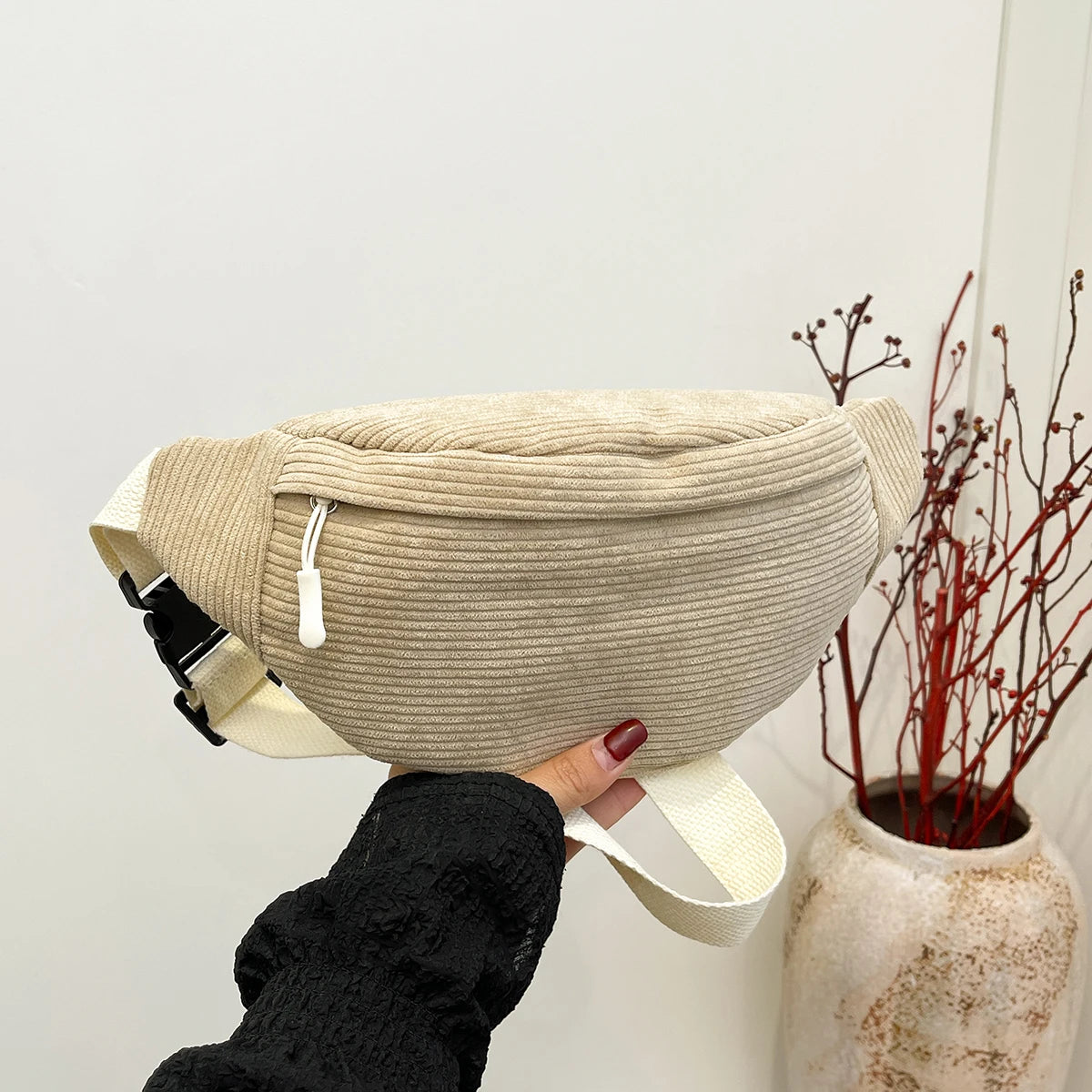 Women's Corduroy Fanny Pack Crossbody Waist Bag