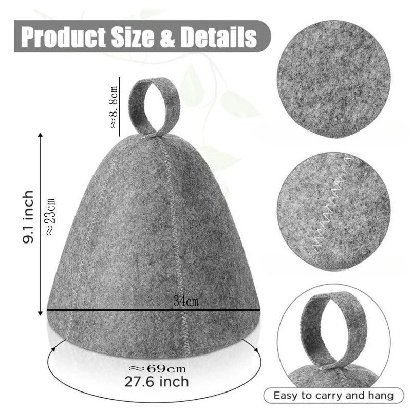 Felt Sauna Cap