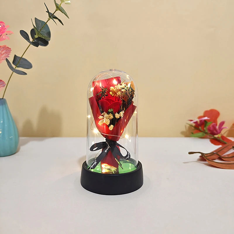 Eternal Rose LED Acrylic Soap Flower Set