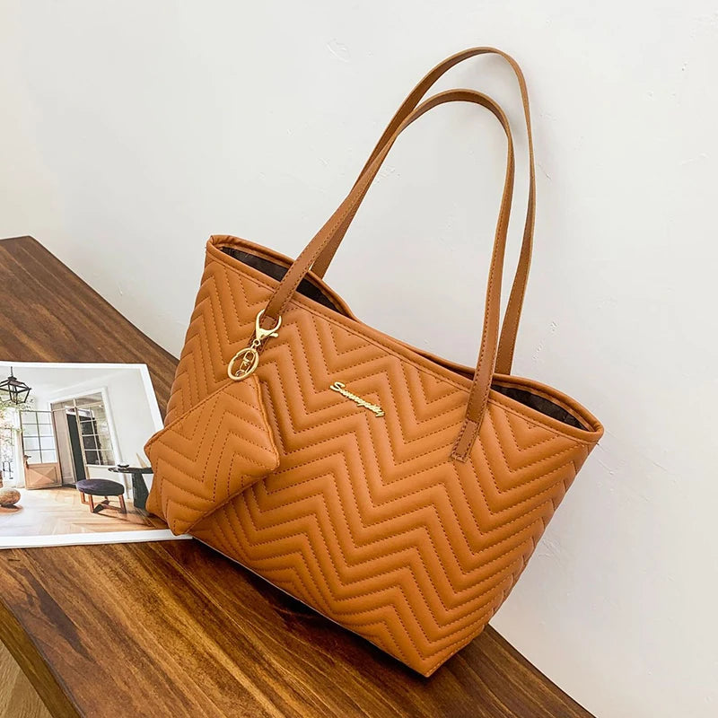 Wavy Grain Large Tote Bag
