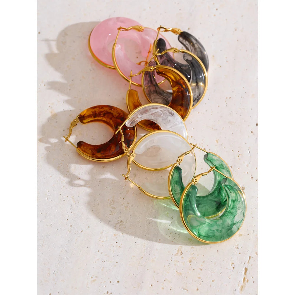 Chunky Acrylic Hoop Earrings