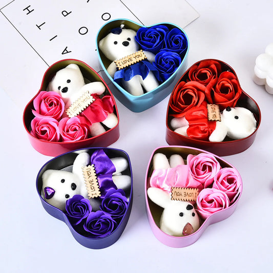 Teddy Bear Rose Gift Box Valentine Mother