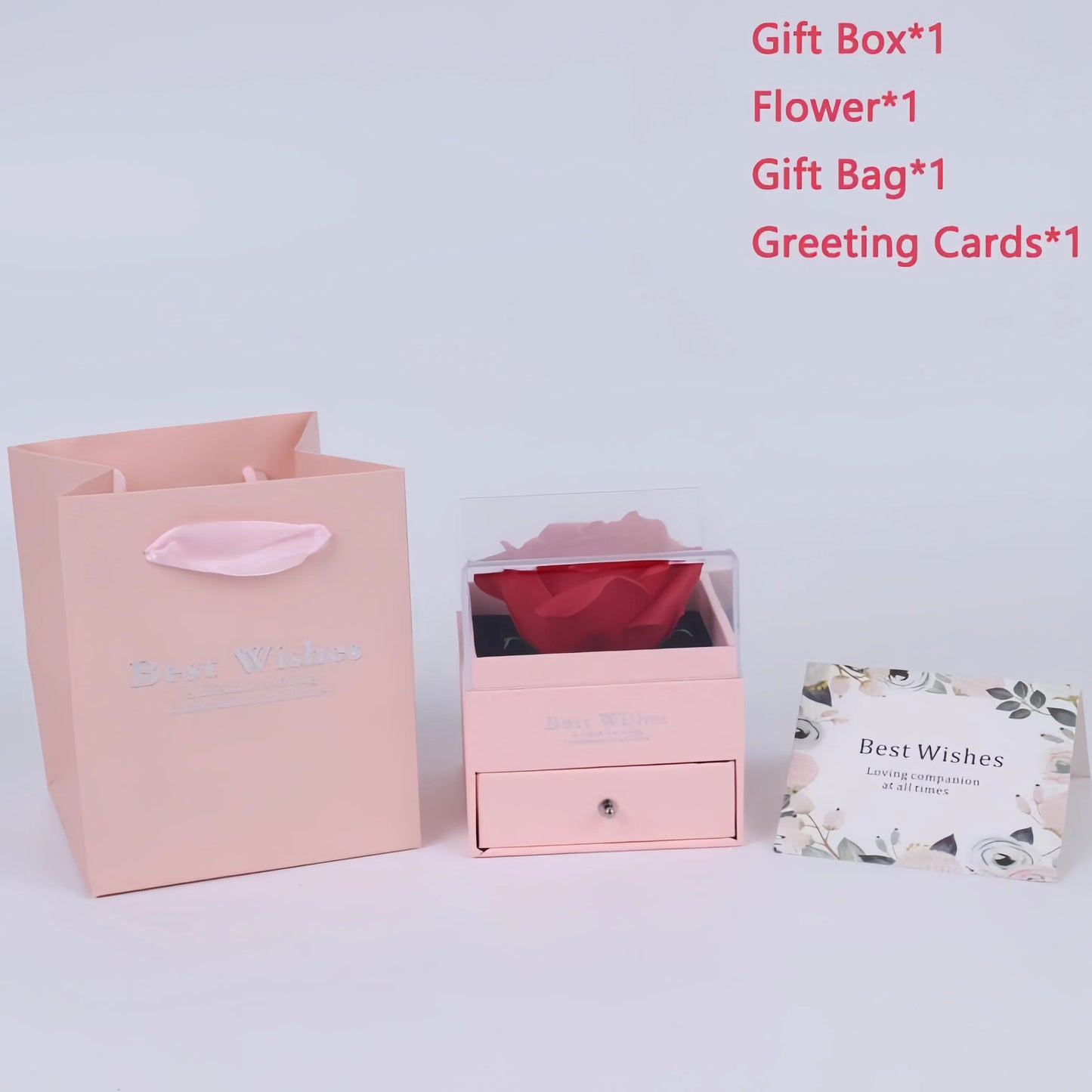 Eternal Rose Heart Necklace Gift Box