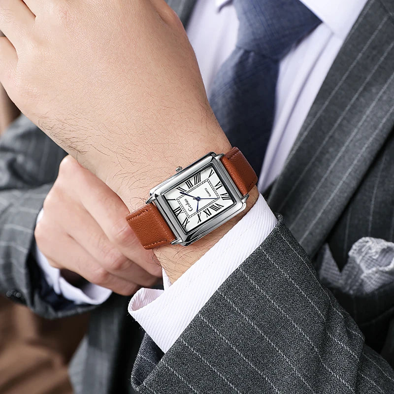 Men's Fashion Leather Strap Quartz Watch