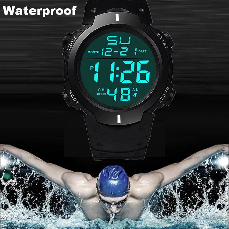 Men's LED Digital Rubber Sports Watch