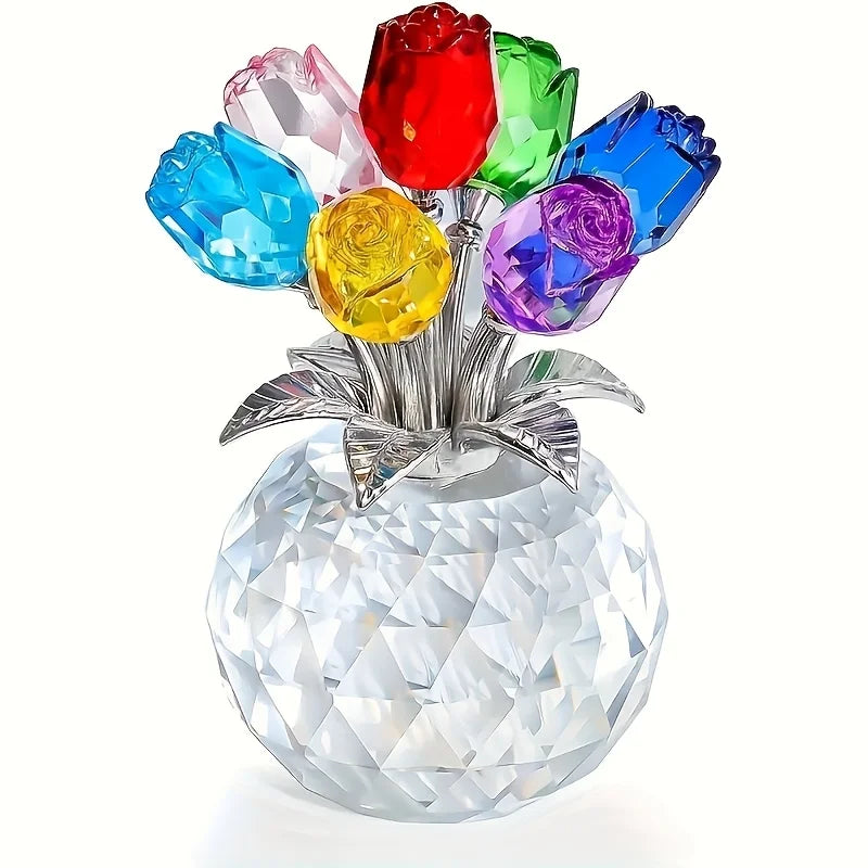 Colorful Crystal Rose Bouquet Eternal Gift