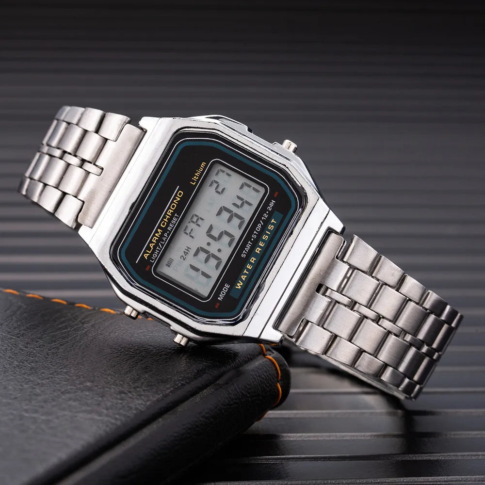 Men's Gold LED Digital Watch