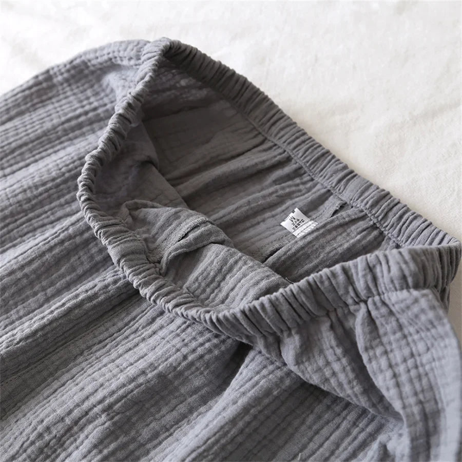 Men's Cotton Gauze Short Sleeve Pajama Set