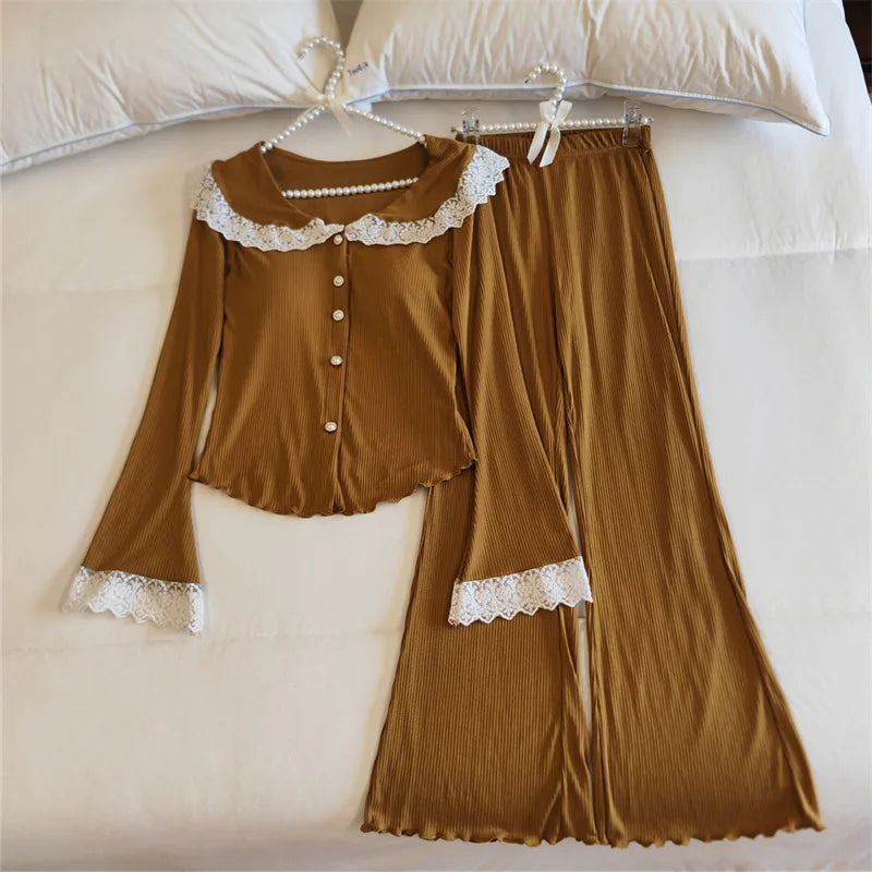 Women's Modal Pajama Set with Chest Pad