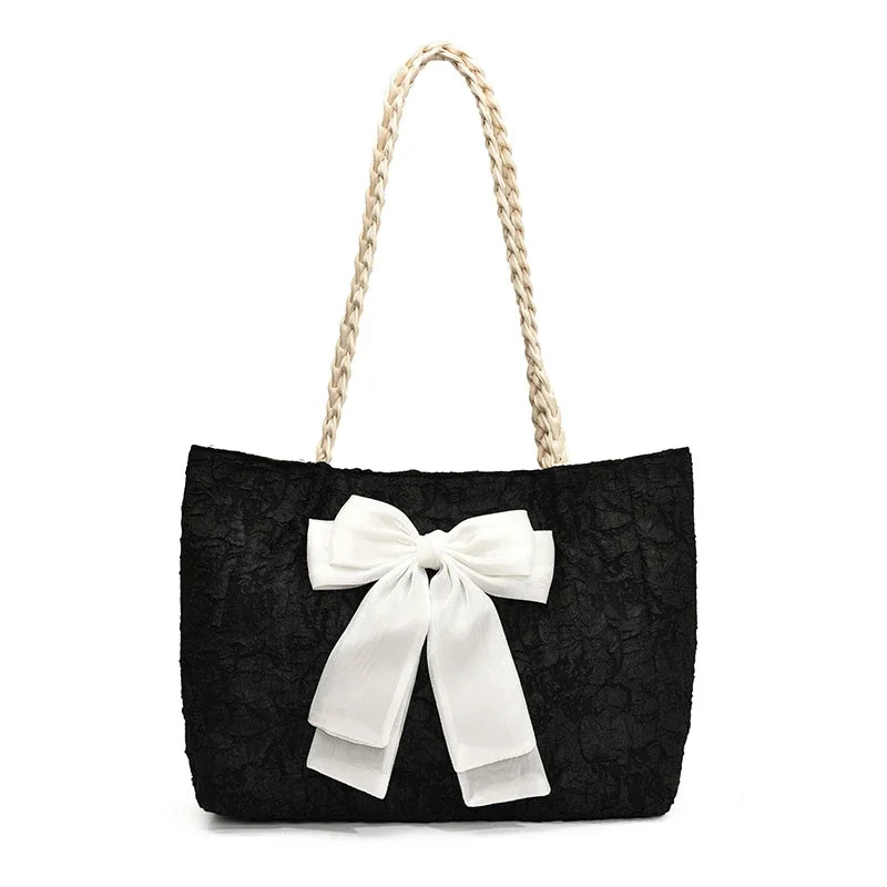 Bow Microfiber Large Tote Bag