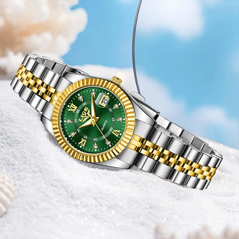 LIGE Waterproof Calendar Ladies Watch
