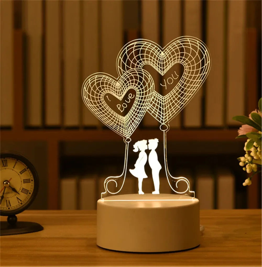 3D Acrylic Neon Sign LED Night Light USB