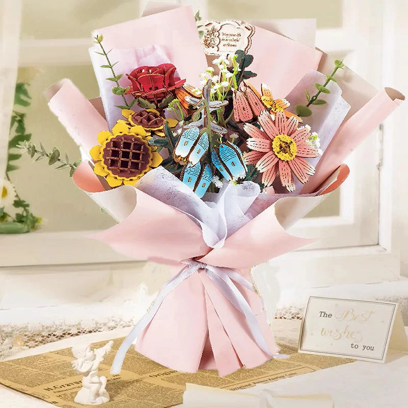 DIY Wooden Flower Bouquet Kit Valentine Gift