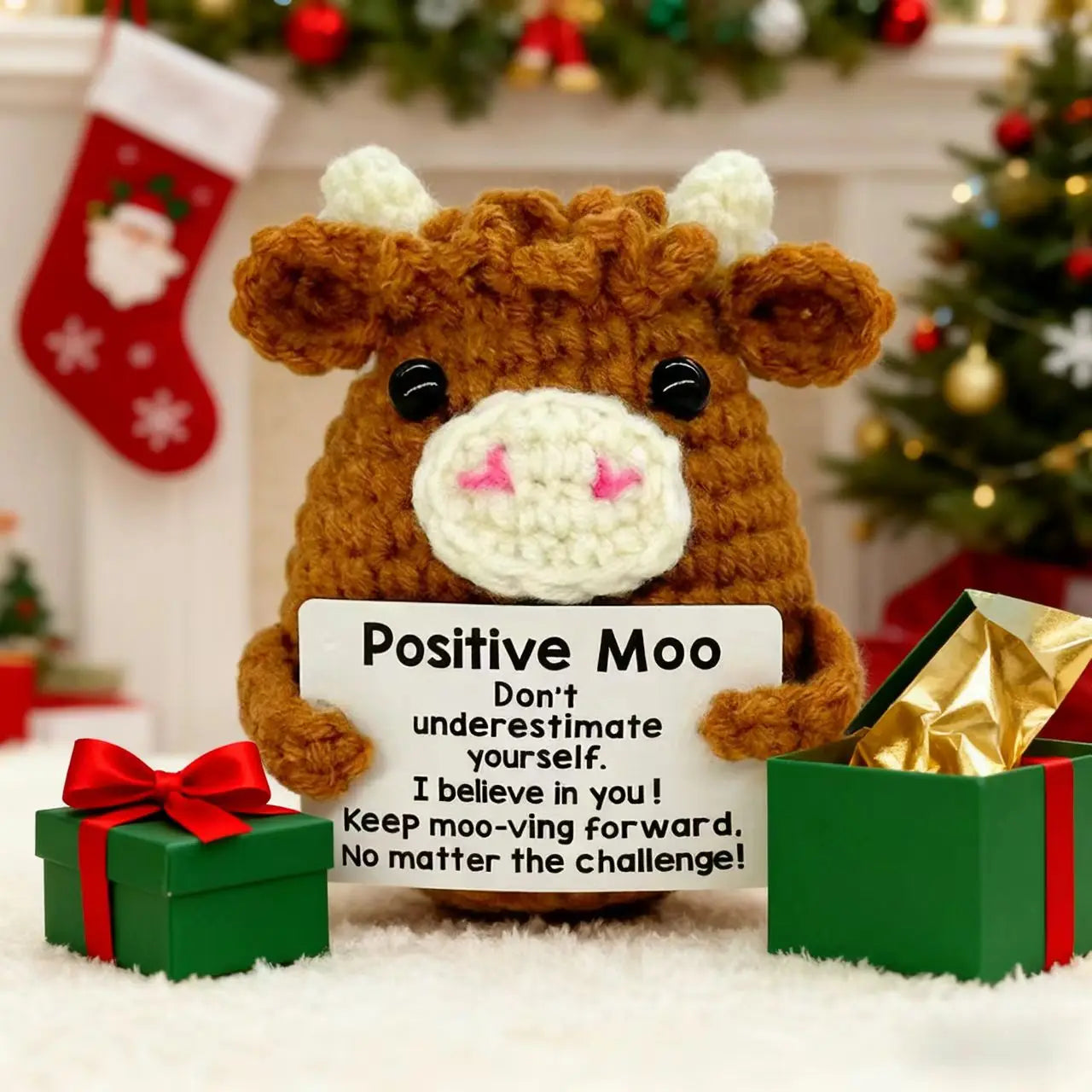 Crochet Cow Plush Desk Decor Gift