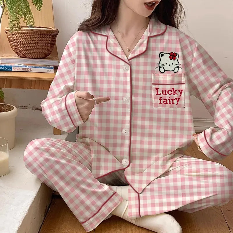 Striped French Women Pajama Set