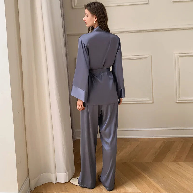 Satin Two-Piece Women Pajama Set