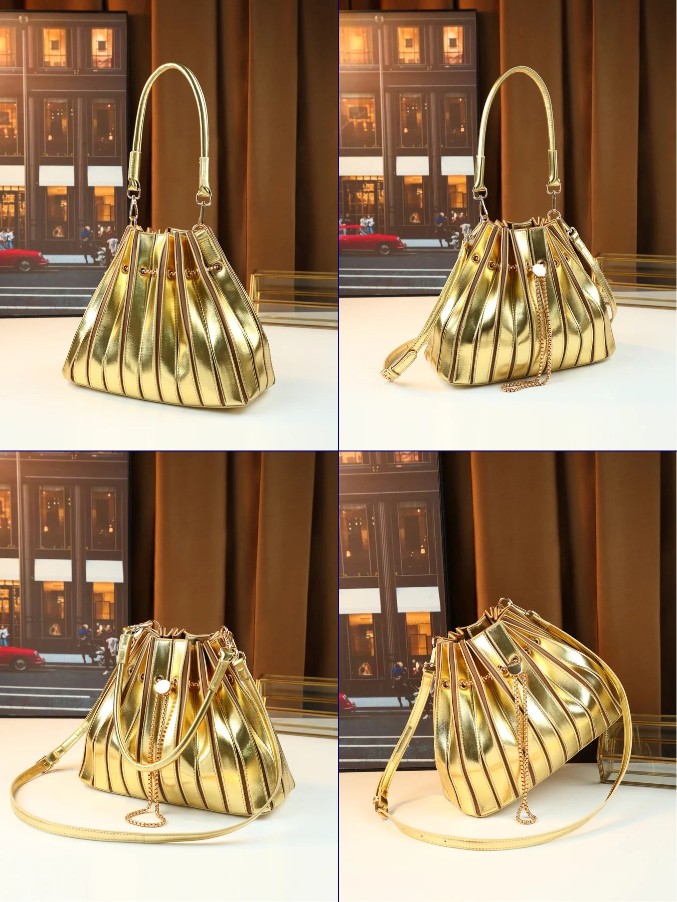 Pleated Shoulder Bag Luxury