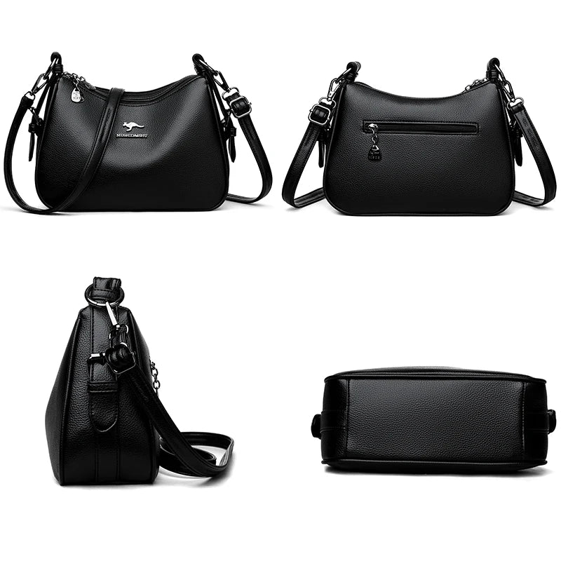 Women's Retro Minimalist Leather Crossbody Bag