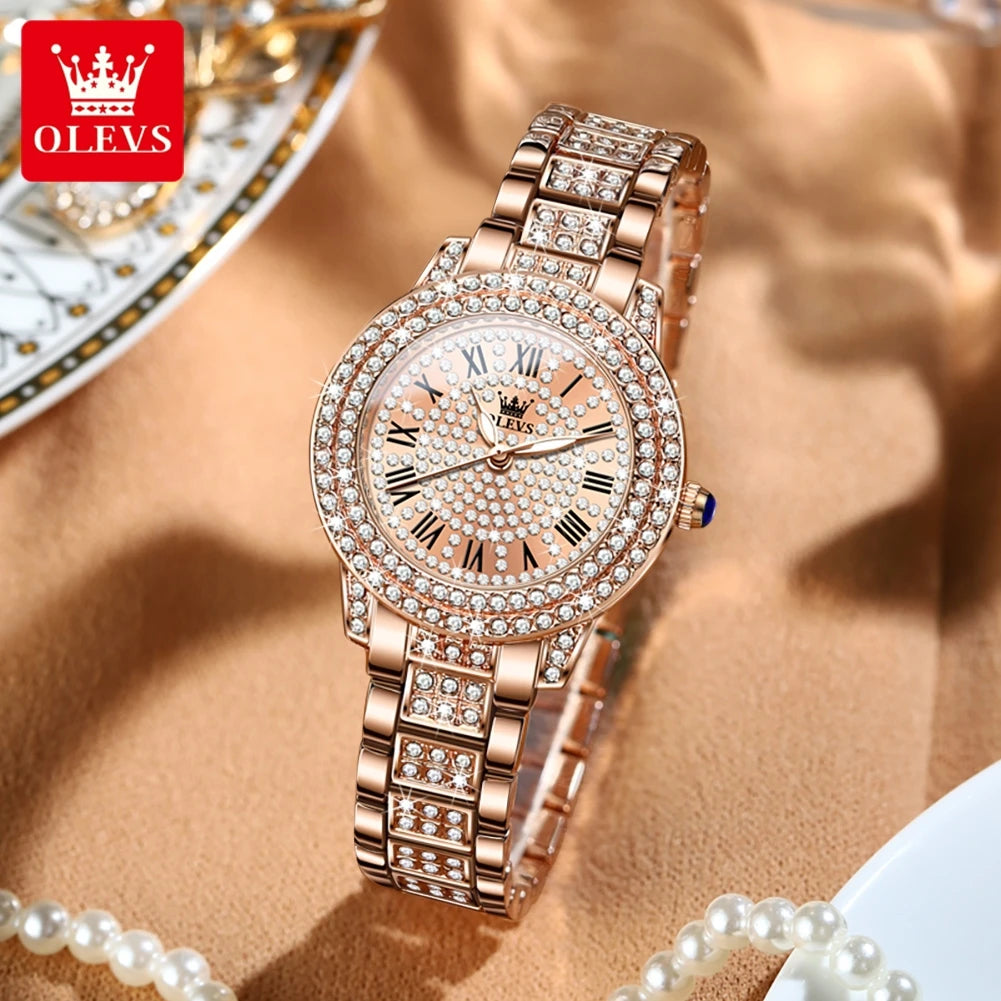 OLEVS Diamond Dial Quartz Watch