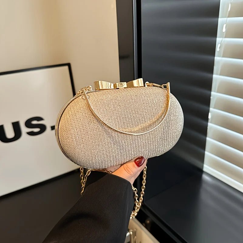 Sequined Chain Shoulder & Crossbody Dinner Bag