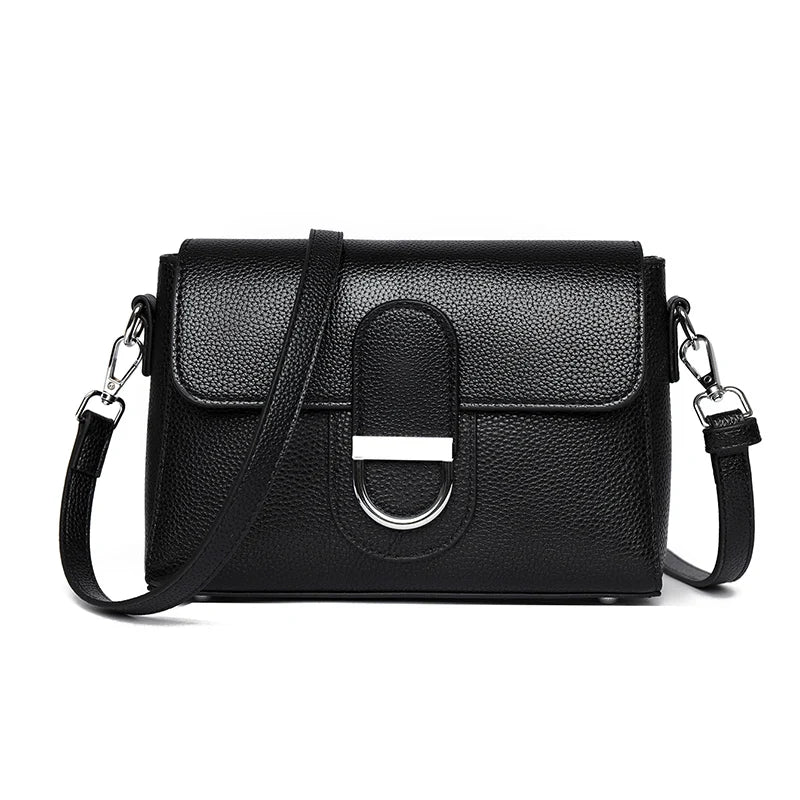Women's Cowhide Leather Small Flap Crossbody Bag